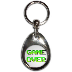 Game Over - Tear Drop Metal Key Ring Game Over - Tear Drop Metal Key Ring