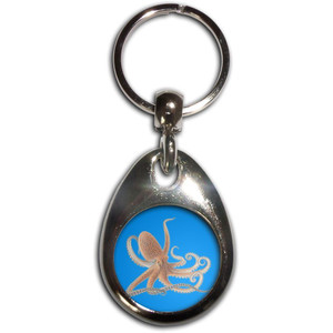 Octopus - Tear Drop Metal Key Ring