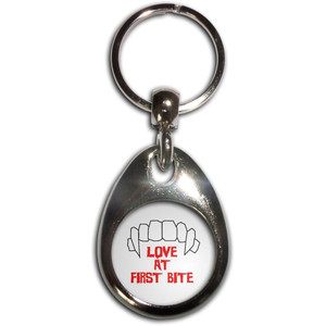 Love At First Bite - Tear Drop Metal Key Ring