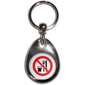 No Food or Drink - Tear Drop Metal Key Ring No Food or Drink - Tear Drop Metal Key Ring