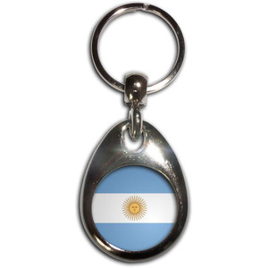 Argentina Flag - Tear Drop Metal Key Ring