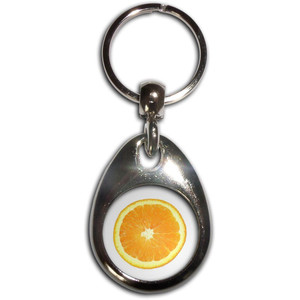 Orange - Tear Drop Metal Key Ring Orange - Tear Drop Metal Key Ring