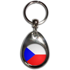 Czech Republic Flag - Tear Drop Metal Key Ring