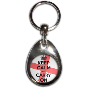 England Keep Calm and Carry On - Tear Drop Metal Key Ring England Keep Calm and Carry On - Tear Drop Metal Key Ring