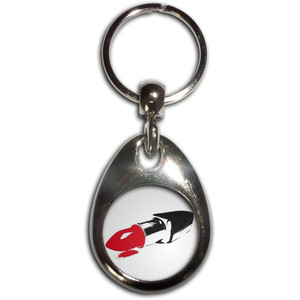 Lipstick - Tear Drop Metal Key Ring
