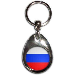 Russia Flag - Tear Drop Metal Key Ring Russia Flag - Tear Drop Metal Key Ring