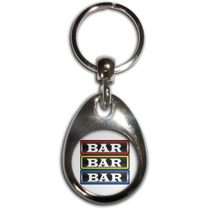 Fruit Machine Bar - Tear Drop Metal Key Ring Fruit Machine Bar - Tear Drop Metal Key Ring