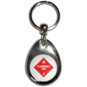 Flammable Gas - Tear Drop Metal Key Ring