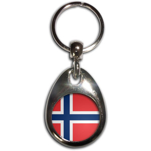 Norway Flag - Tear Drop Metal Key Ring