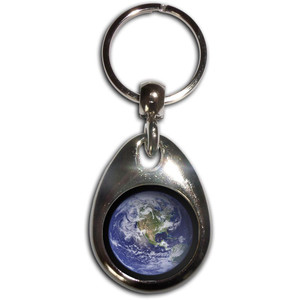 Earth - Tear Drop Metal Key Ring