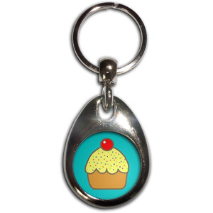 Cupcake - Tear Drop Metal Key Ring Cupcake - Tear Drop Metal Key Ring