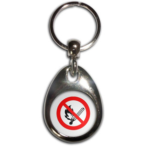 No Naked Flames - Tear Drop Metal Key Ring