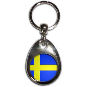 Sweden Flag - Tear Drop Metal Key Ring Sweden Flag - Tear Drop Metal Key Ring