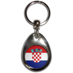 Croatia Flag - Tear Drop Metal Key Ring