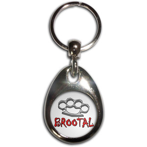 Br00tal Knuckleduster - Tear Drop Metal Key Ring