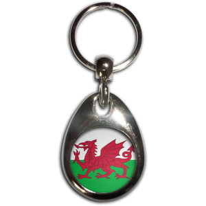 Wales Flag - Tear Drop Metal Key Ring