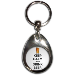 Keep Calm and Drink Beer - Tear Drop Metal Key Ring