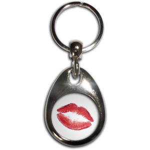 Lips - Tear Drop Metal Key Ring
