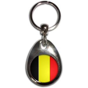 Belgium Flag - Tear Drop Metal Key Ring Belgium Flag - Tear Drop Metal Key Ring