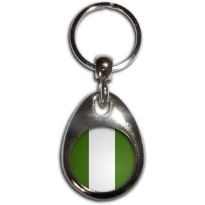 Nigeria Flag - Tear Drop Metal Key Ring Nigeria Flag - Tear Drop Metal Key Ring