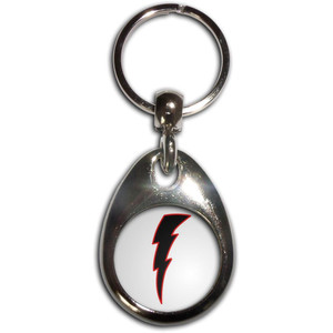 Lightning Bolt Black - Tear Drop Metal Key Ring Lightning Bolt Black - Tear Drop Metal Key Ring