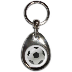 Football - Tear Drop Metal Key Ring