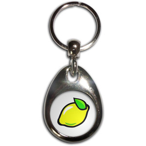 Fruit Machine Lemon - Tear Drop Metal Key Ring Fruit Machine Lemon - Tear Drop Metal Key Ring