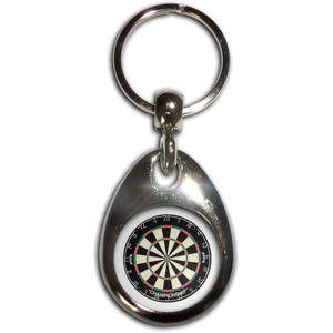 Dartboard - Tear Drop Metal Key Ring