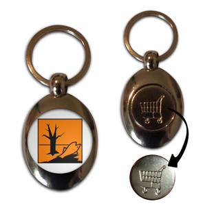 Enviromental Hazard - Silver £1/€1 Shopping Key Ring Enviromental Hazard - Silver £1/€1 Shopping Key Ring