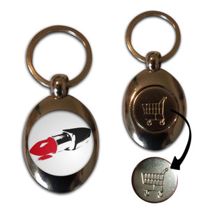 Lipstick - Silver £1/€1 Shopping Key Ring