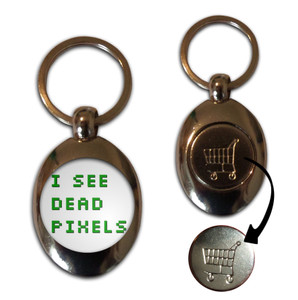 I See Dead Pixels - Silver £1/€1 Shopping Key Ring