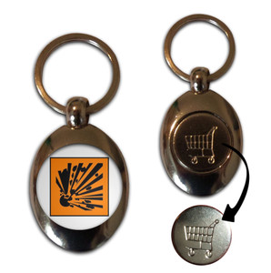 Explosives - Silver £1/€1 Shopping Key Ring Explosives - Silver £1/€1 Shopping Key Ring