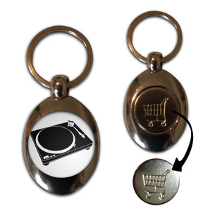 DJ Decks - Silver £1/€1 Shopping Key Ring