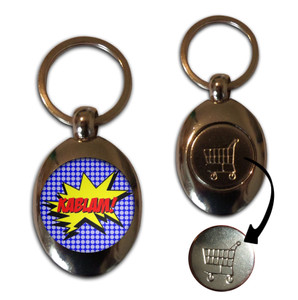 Kablam! - Silver £1/€1 Shopping Key Ring