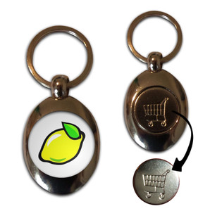 Fruit Machine Lemon - Silver £1/€1 Shopping Key Ring