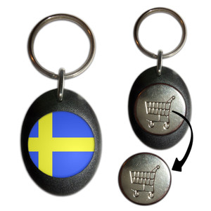 Sweden Flag - Shopping Trolley Key Ring