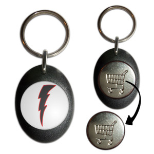 Lightning Bolt Black - Shopping Trolley Key Ring