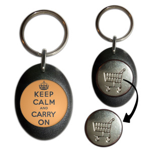 Orange Keep Calm and Carry On - Shopping Trolley Key Ring Orange Keep Calm and Carry On - Shopping Trolley Key Ring