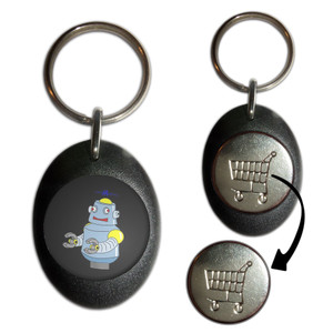 Black Boy Robot - Shopping Trolley Key Ring Black Boy Robot - Shopping Trolley Key Ring
