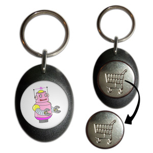 White Girl Robot - Shopping Trolley Key Ring