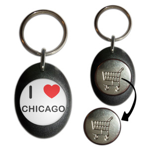 I Love Chicago - Shopping Trolley Key Ring