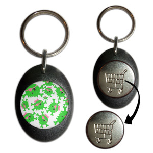 Skull Bow Pattern 2 - Shopping Trolley Key Ring