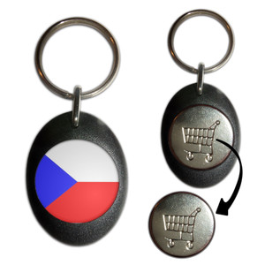 Czech Republic Flag - Shopping Trolley Key Ring