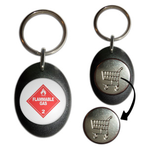 Flammable Gas - Shopping Trolley Key Ring Flammable Gas - Shopping Trolley Key Ring