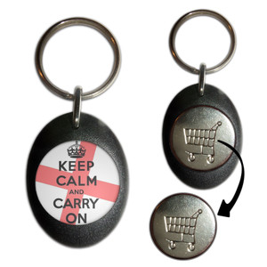 England Keep Calm and Carry On - Shopping Trolley Key Ring England Keep Calm and Carry On - Shopping Trolley Key Ring