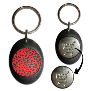 Red Leopard Print - Shopping Trolley Key Ring