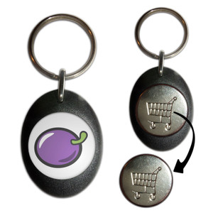Fruit Machine Plum - Shopping Trolley Key Ring
