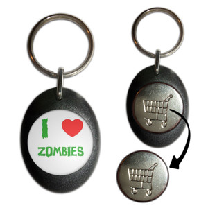 I Love Zombies - Shopping Trolley Key Ring