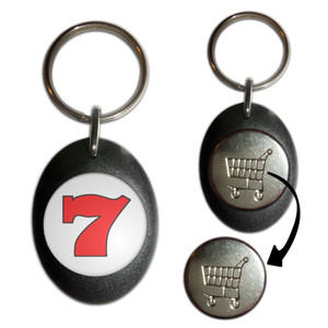 Fruit Machine Lucky Seven - Shopping Trolley Key Ring
