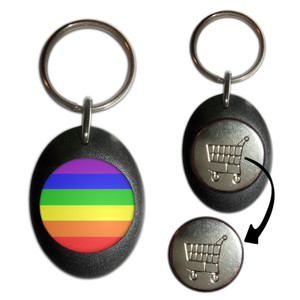 Gay Flag - Shopping Trolley Key Ring Gay Flag - Shopping Trolley Key Ring